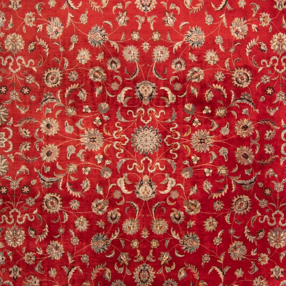 Orientalsk teppe - Tabriz - 363 x 280 cm - mørk rød