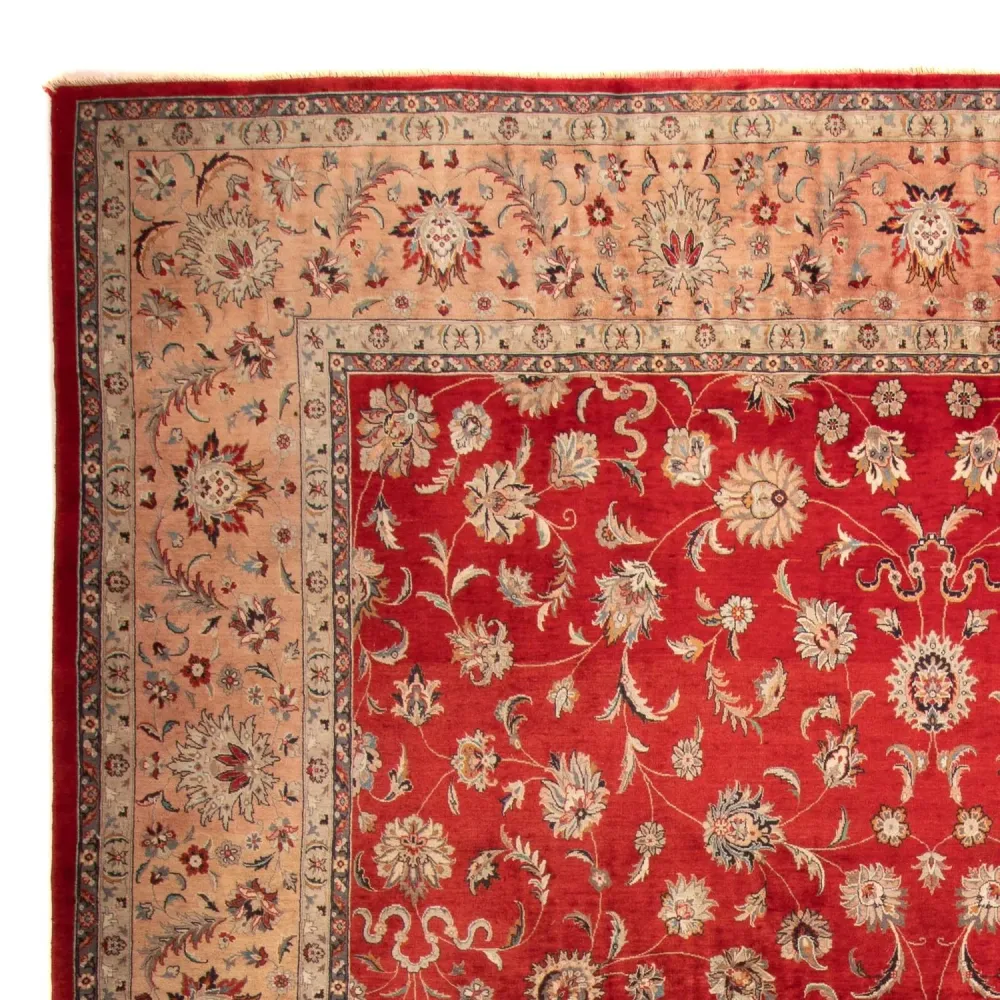 Orientalsk teppe - Tabriz - 363 x 280 cm - mørk rød