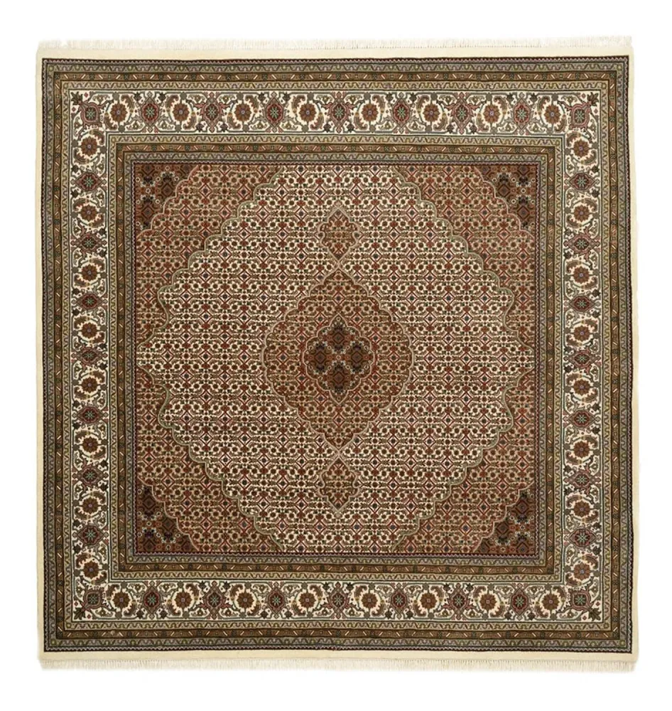 Orientalsk teppe - Tabriz square - 203 x 201 cm - mørk beige