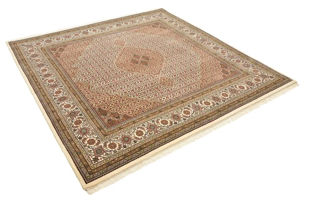 Orientalsk teppe - Tabriz square - 203 x 201 cm - mørk beige