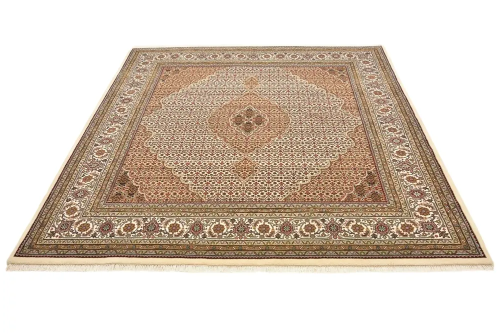 Orientalsk teppe - Tabriz square - 203 x 201 cm - mørk beige