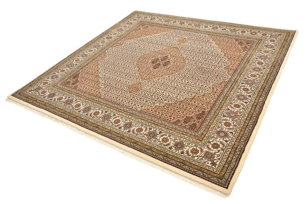 Orientalsk teppe - Tabriz square - 203 x 201 cm - mørk beige
