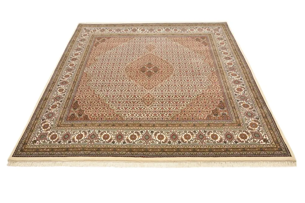 Orientalsk teppe - Tabriz square - 203 x 201 cm - mørk beige
