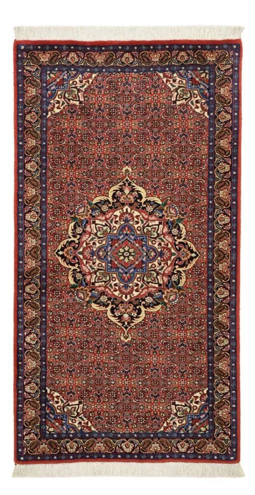 Persisk teppe - Bijar - 136 x 71 cm - mørk rød