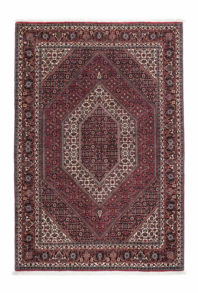 Persisk teppe - Bijar - 195 x 136 cm - lys rød
