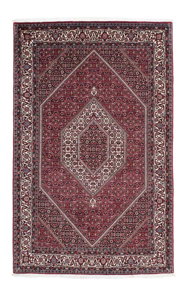 Persisk teppe - Bijar - 209 x 132 cm - lys rød