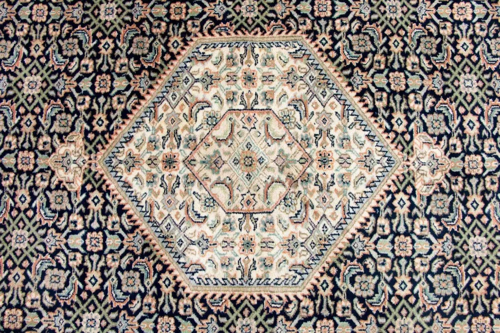 Persisk teppe - Bijar - 248 x 196 cm - mørkeblå