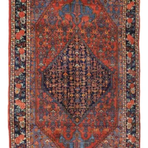 Persisk teppe - Bijar - 257 x 143 cm - mørk rød