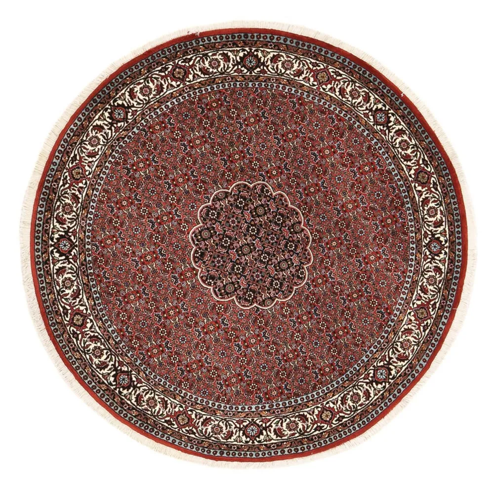 Persisk teppe - Bijar rundt - 150 x 150 cm - mørk rød