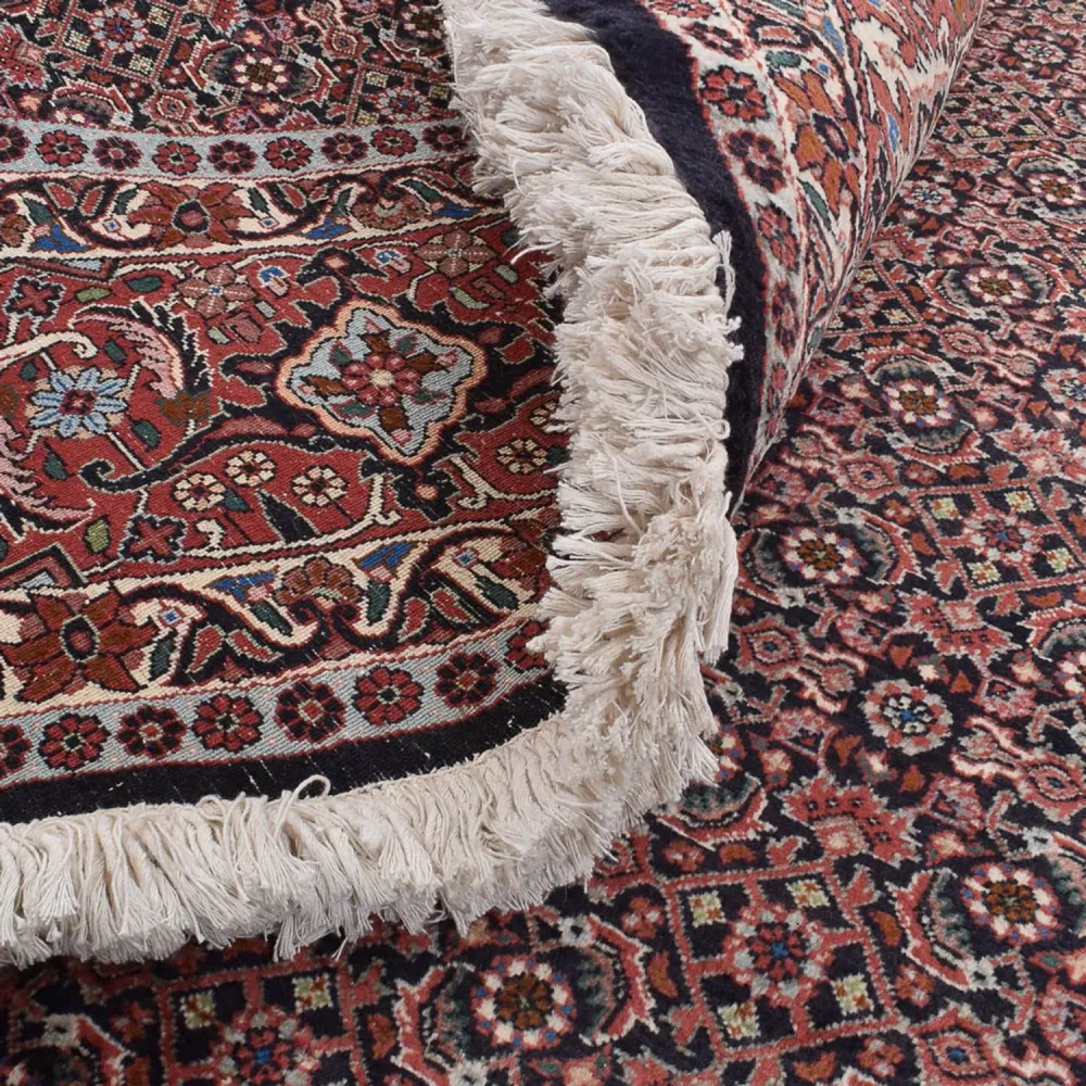 Persisk teppe - Bijar rundt - 300 x 300 cm - mørk rød
