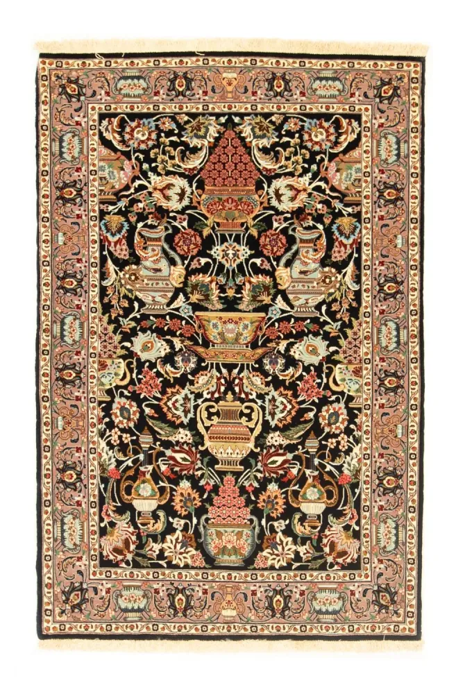 Persisk teppe - Ghom - 157 x 102 cm - svart