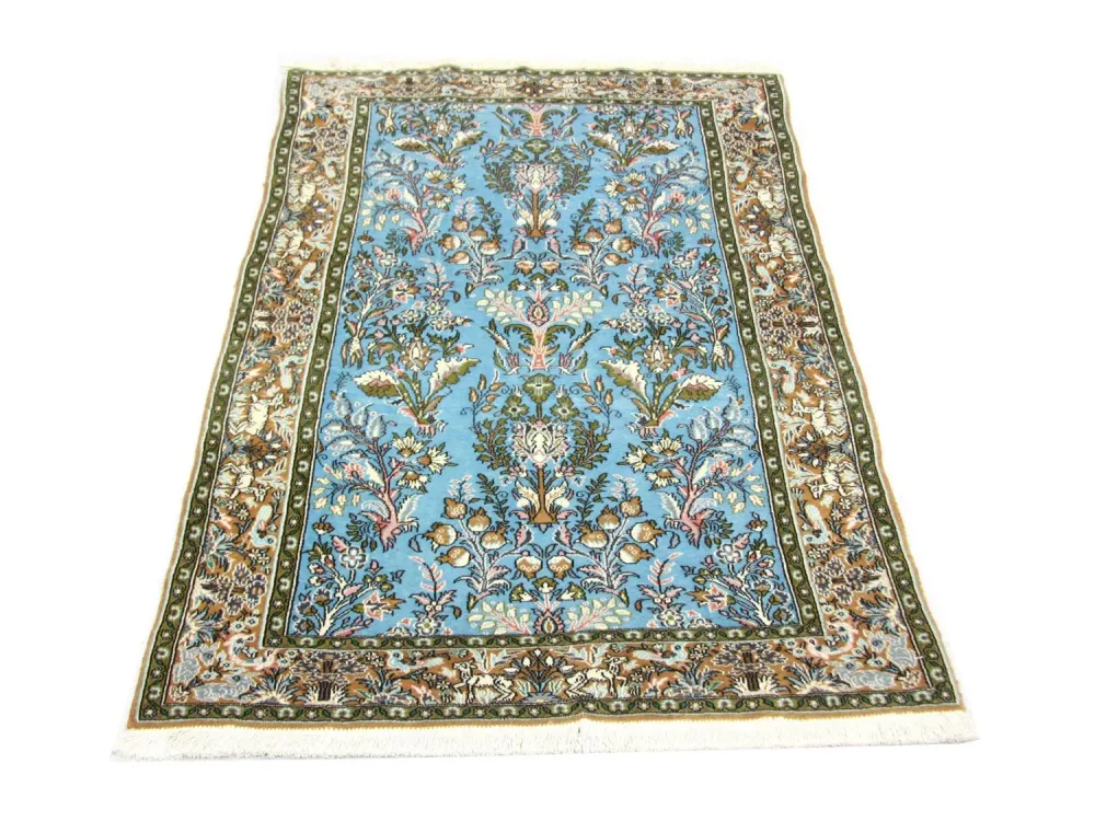 Persisk teppe - Ghom - 159 x 108 cm - blå