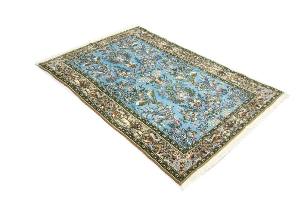 Persisk teppe - Ghom - 159 x 108 cm - blå