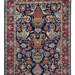 Persisk teppe - Ghom - 188 x 135 cm - mørkeblå