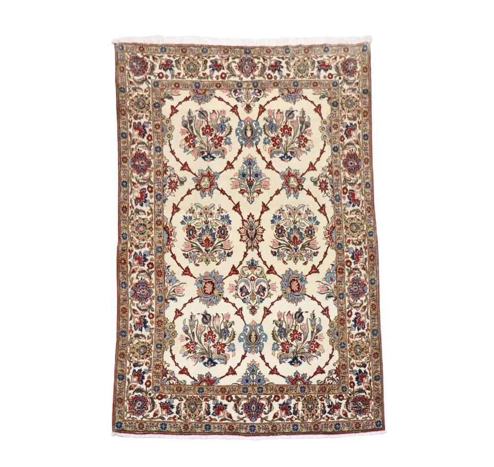 Persisk teppe - Ghom - 204 x 135 cm - beige