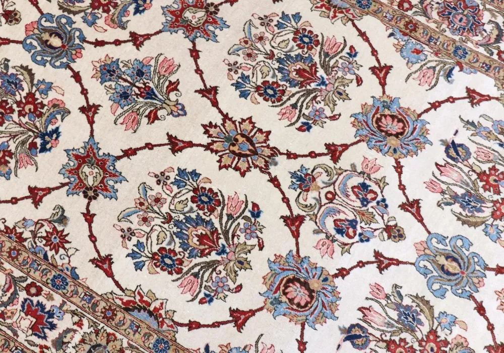 Persisk teppe - Ghom - 204 x 135 cm - beige