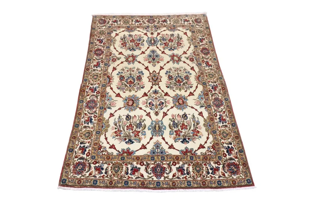 Persisk teppe - Ghom - 204 x 135 cm - beige