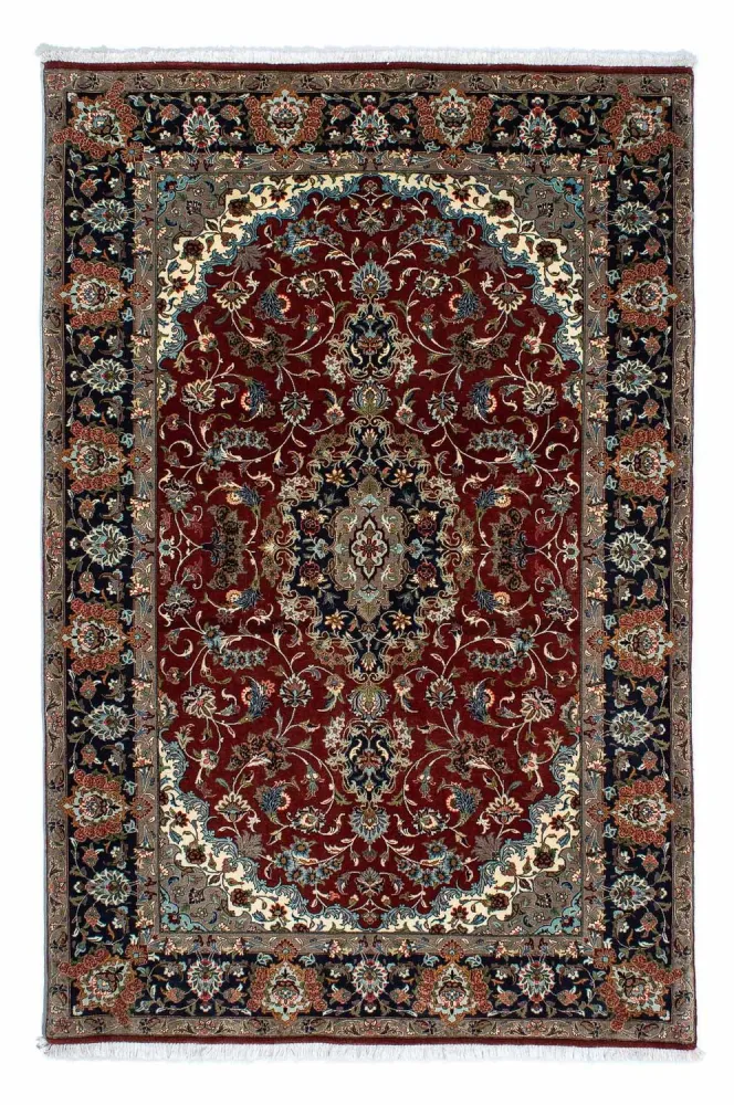 Persisk teppe - Ghom - 204 x 138 cm - mørk rød