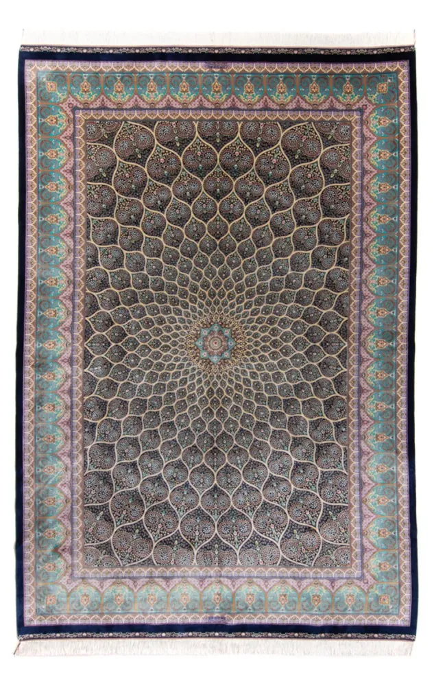 Persisk teppe - Ghom - 300 x 200 cm - mørkeblå