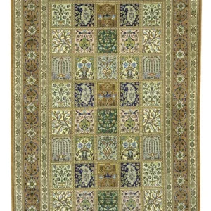Persisk teppe - Ghom - Royal - 154 x 102 cm - olivengrønn