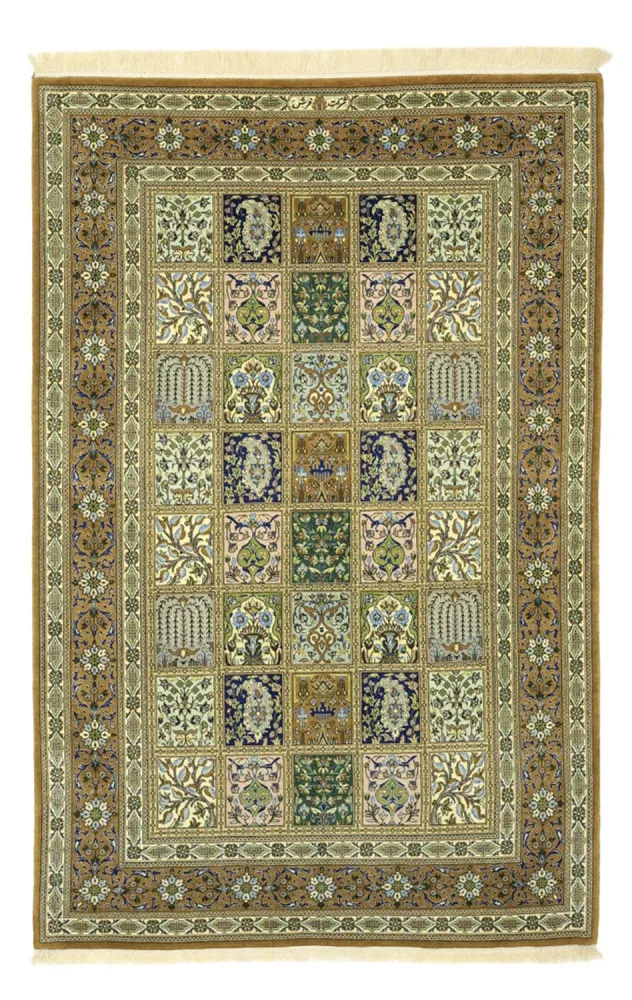 Persisk teppe - Ghom - Royal - 154 x 102 cm - olivengrønn