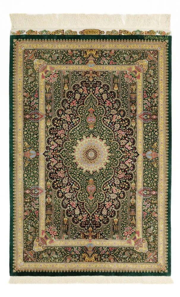 Persisk teppe - Ghom - Royal - 156 x 99 cm - mørk beige