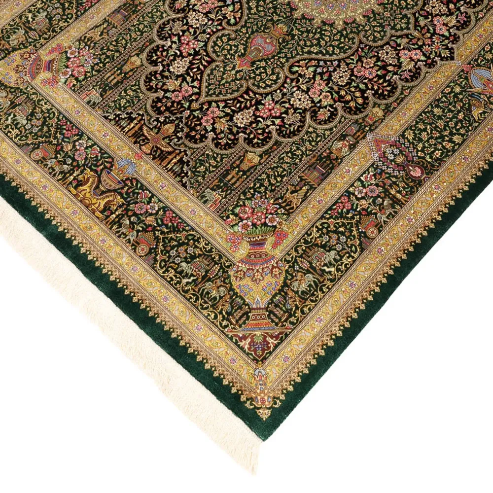 Persisk teppe - Ghom - Royal - 156 x 99 cm - mørk beige