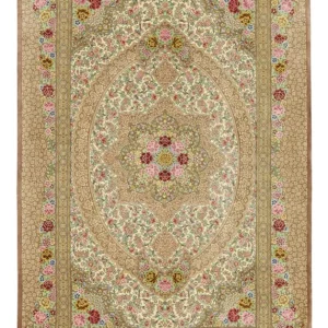 Persisk teppe - Ghom - Royal - 165 x 101 cm - lys beige