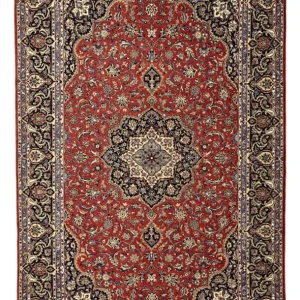 Persisk teppe - Ghom - Royal - Halskjede av silke - 220 x 141 cm - rød