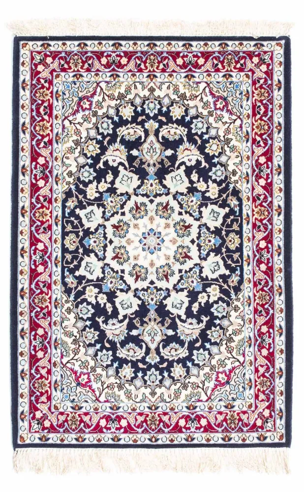 Persisk teppe - Isfahan - premium - 104 x 72 cm - mørkeblå