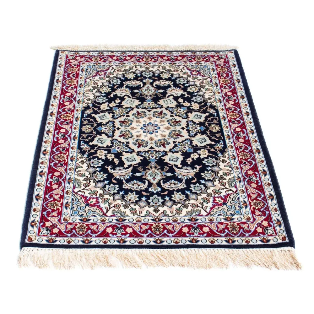 Persisk teppe - Isfahan - premium - 104 x 72 cm - mørkeblå
