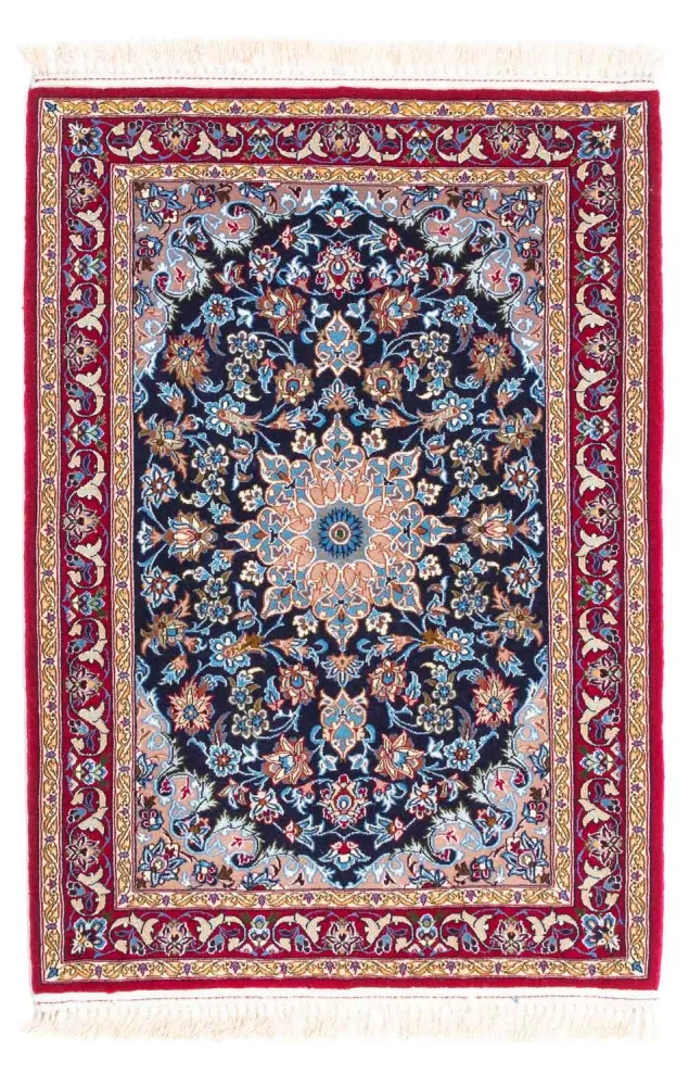 Persisk teppe - Isfahan - premium - 104 x 72 cm - mørkeblå