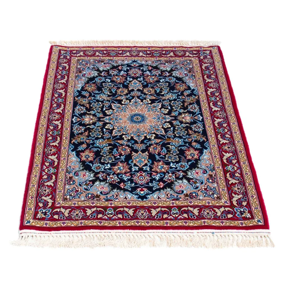 Persisk teppe - Isfahan - premium - 104 x 72 cm - mørkeblå