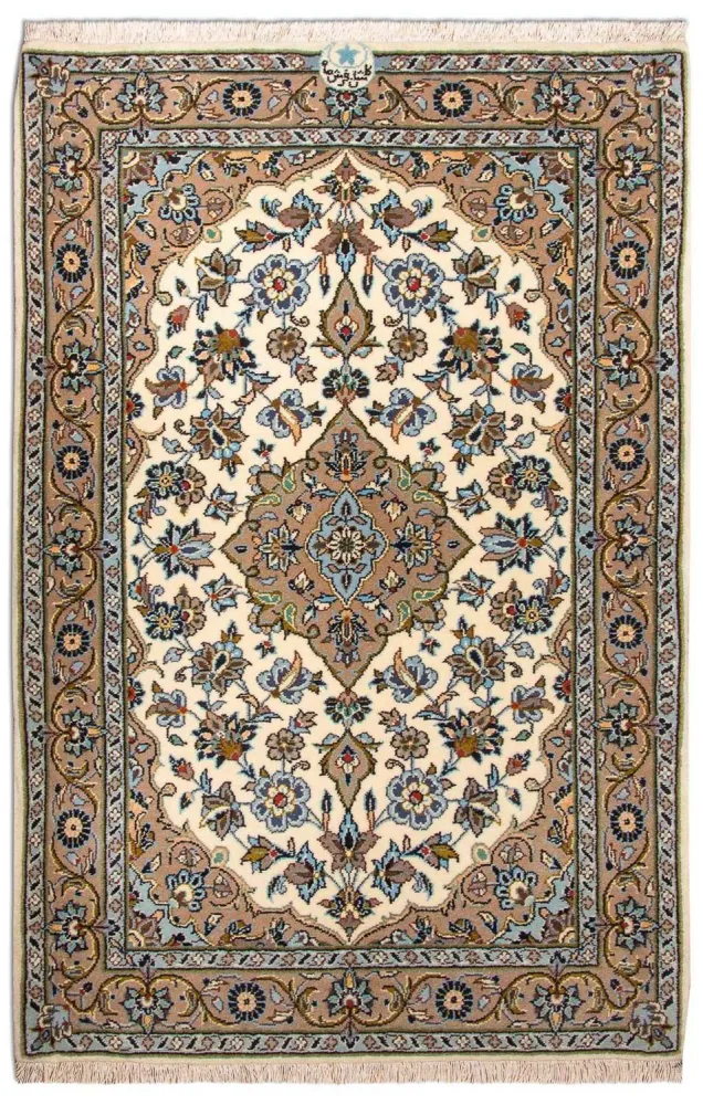 Persisk teppe - Keshan - 125 x 79 cm - beige