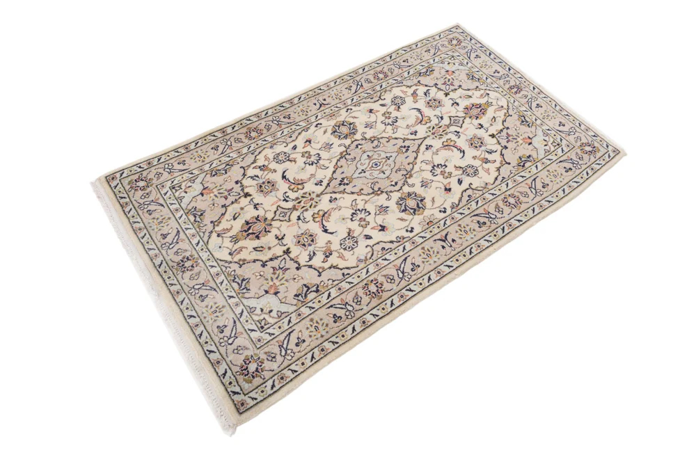 Persisk teppe - Keshan - 155 x 95 cm - lys beige