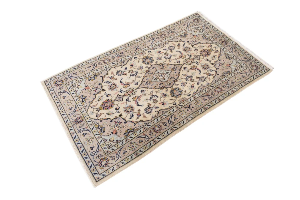 Persisk teppe - Keshan - 155 x 95 cm - lys beige
