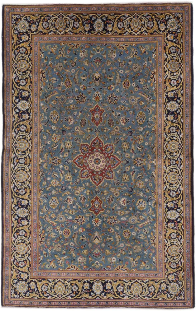 Persisk teppe - Keshan - 205 x 135 cm - lyseblå