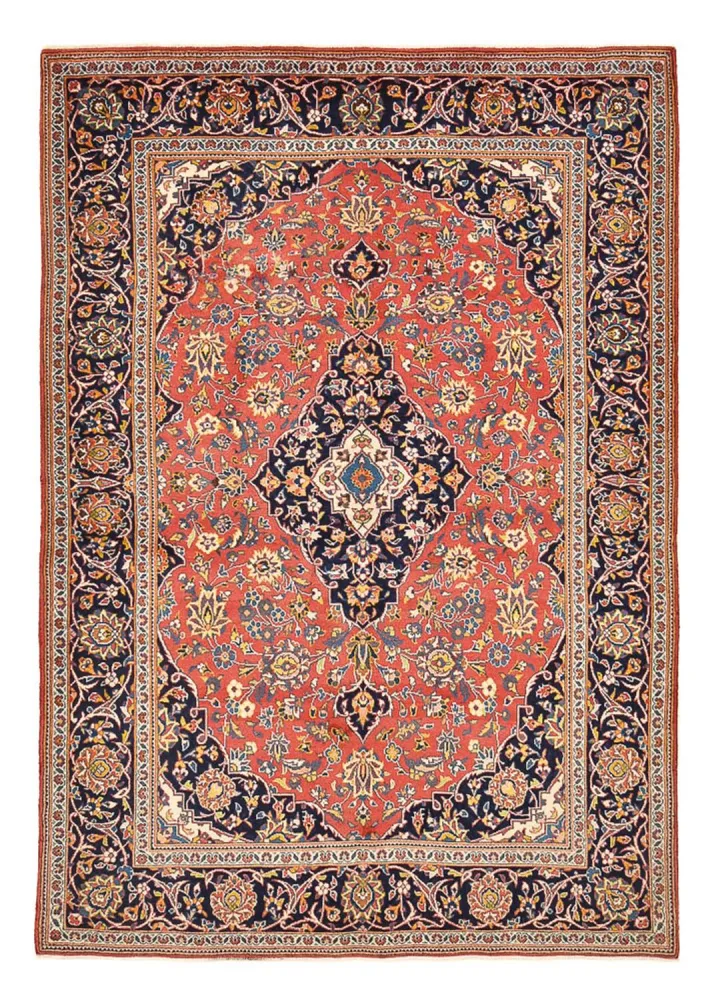 Persisk teppe - Keshan - 205 x 141 cm - lys rød
