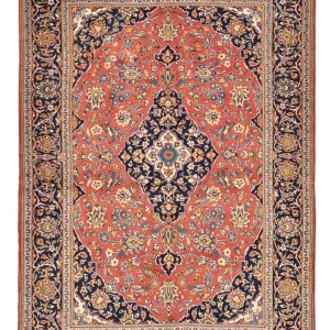 Persisk teppe - Keshan - 205 x 141 cm - lys rød
