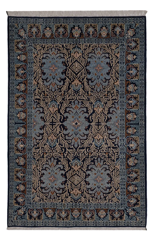 Persisk teppe - Keshan - 208 x 134 cm - bensinblå