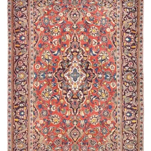 Persisk teppe - Keshan - 220 x 136 cm - lys rød