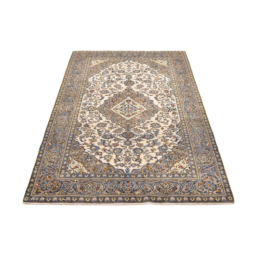 Persisk teppe - Keshan - 230 x 145 cm - lys beige