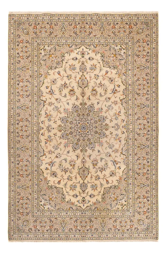Persisk teppe - Keshan - 295 x 194 cm - lys beige
