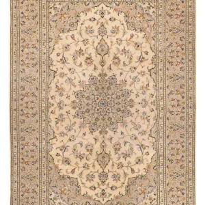 Persisk teppe - Keshan - 295 x 194 cm - lys beige
