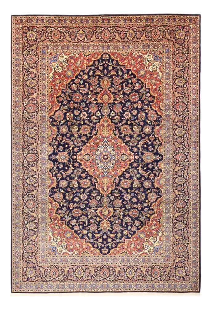 Persisk teppe - Keshan - 321 x 221 cm - mørkeblå