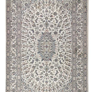 Persisk teppe - Keshan - 323 x 216 cm - lysegrå