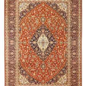 Persisk teppe - Keshan - 332 x 239 cm - lys rød