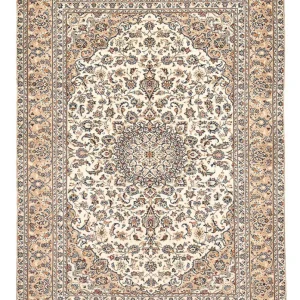 Persisk teppe - Keshan - 333 x 235 cm - lys beige