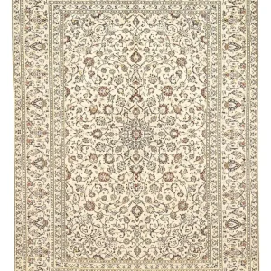 Persisk teppe - Keshan - 340 x 238 cm - lys beige