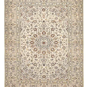 Persisk teppe - Keshan - 342 x 245 cm - lys beige